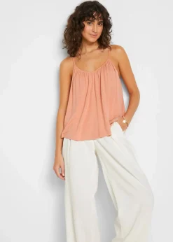 Spaghettiträger-Top aus fließender Viskose