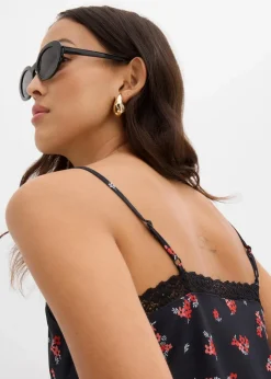 Spaghettiträger-Top aus Mesh