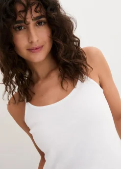 Spaghettiträger-Top aus reiner Baumwolle (3er Pack)