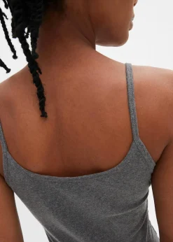 Spaghettiträger-Top aus reiner Baumwolle, 2er Pack