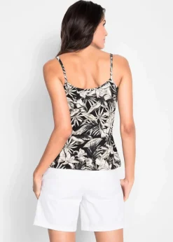 Spaghettiträger-Top aus softem Viskose-Mix