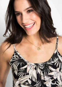 Spaghettiträger-Top aus softem Viskose-Mix