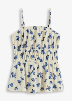 Spaghettiträger-Top aus strukturiertem Crêpe