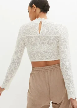 Spitze-Dirndlbluse, langarm