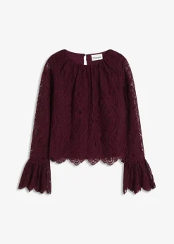 Spitzen-Bluse mit Volants