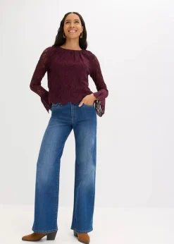 Spitzen-Bluse mit Volants