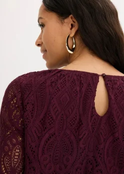 Spitzen-Bluse mit Volants