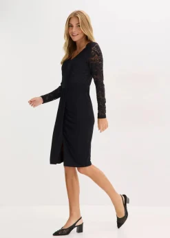 Spitzenkleid mit Drapierung