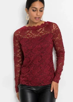 Spitzen-Langarmshirt