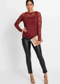 Spitzen-Langarmshirt