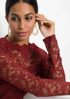 Spitzen-Langarmshirt