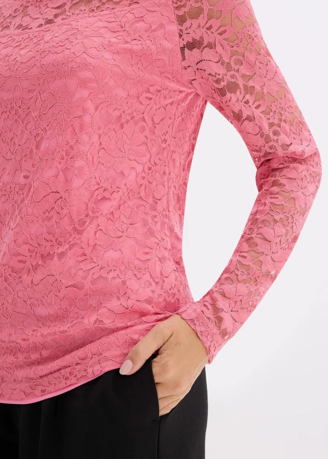 Spitzen-Langarmshirt