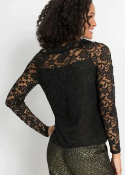 Spitzen-Langarmshirt