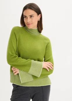 Stehkragenpullover mit Kaschmiranteil