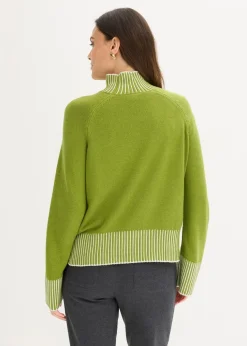 Stehkragenpullover mit Kaschmiranteil