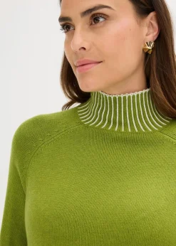 Stehkragenpullover mit Kaschmiranteil