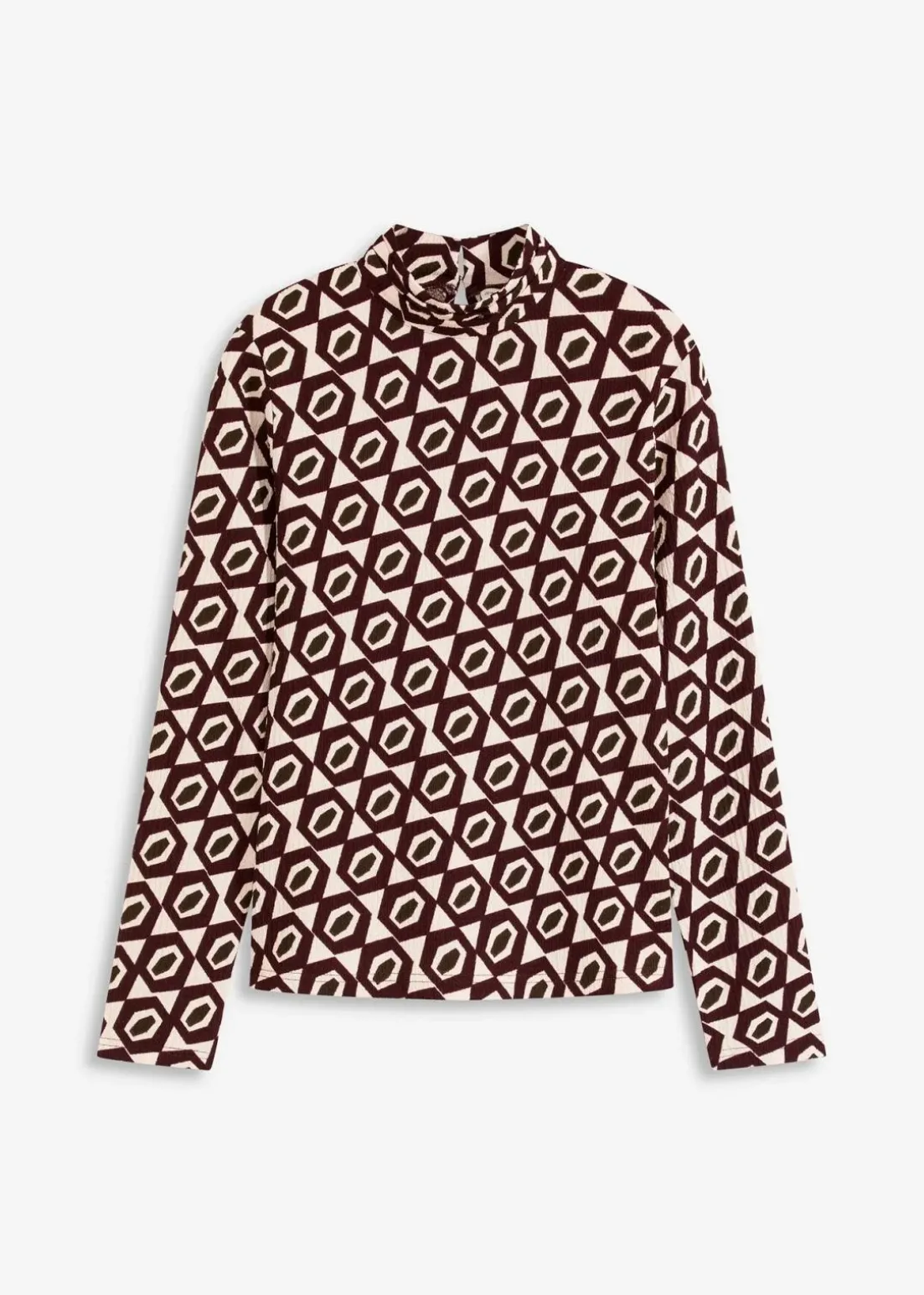 Stehkragenshirt mit Struktur