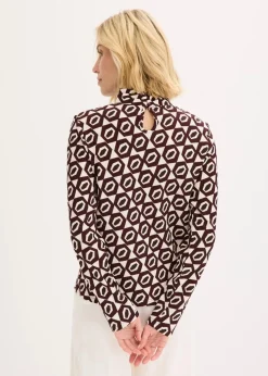 Stehkragenshirt mit Struktur