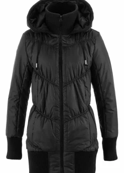 Steppjacke mit breitem Komfortbund und Kapuze