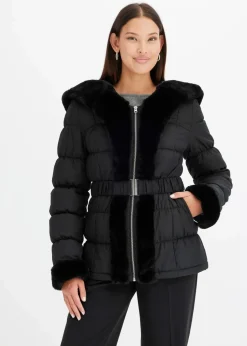 Steppjacke mit Fellimitat