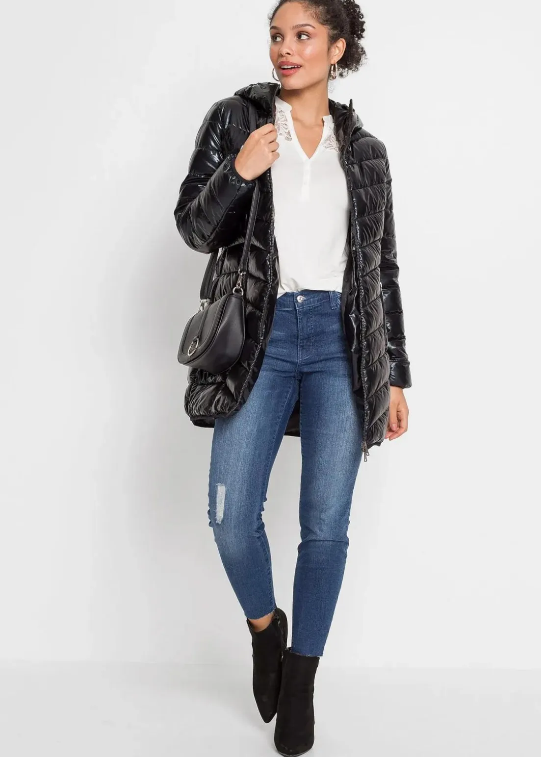 Steppmantel in Metallic-Optik