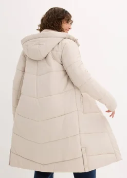 Steppmantel mit Teddyfutter in der Kapuze