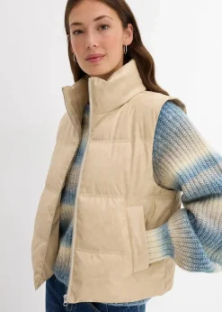 Steppweste aus Lederimitat