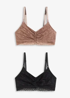 Still-BH ohne Bügel mit Spitze und Bio-Baumwolle (2er Pack)