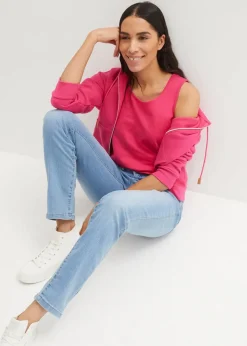 Straight Jeans Mid Waist, Stretch