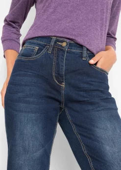 Straight Jeans Mid Waist, Stretch