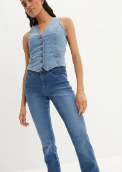 Straight Jeans Mid Waist, Stretch