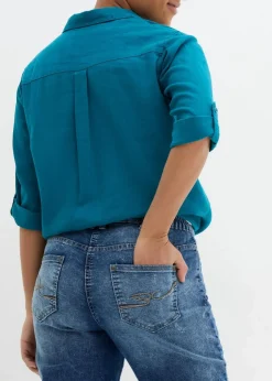 Straight Jeans, Mid Waist, Stretch