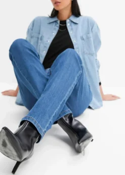 Straight Jeans Mid Waist, Stretch