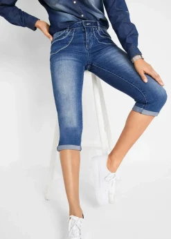 Straight Jeans Mid Waist, cropped