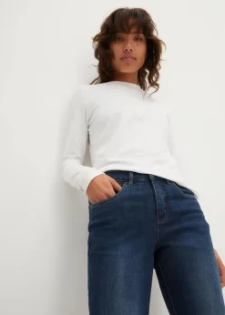 Straight Jeans Mid Waist, Stretch