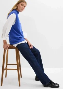 Straight-Jeans, High Waist, Long aus Bio-Baumwolle