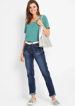 Straight-Jeans High Waist, Stretch