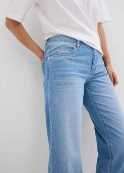 Straight-Jeans Mid Waist, Bequembund Low Stretch cropped