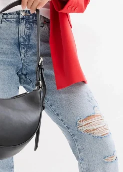 Straight-Jeans Mid Waist Bequembund Low Stretch, cropped