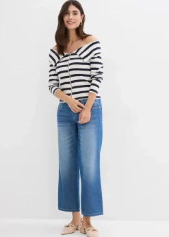 Straight-Jeans Mid Waist, Bequembund Low Stretch cropped