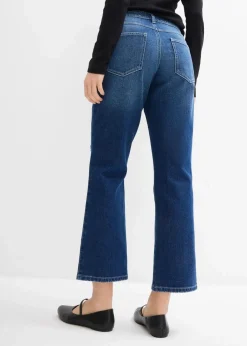 Straight-Jeans Mid Waist Bequembund Low Stretch, cropped