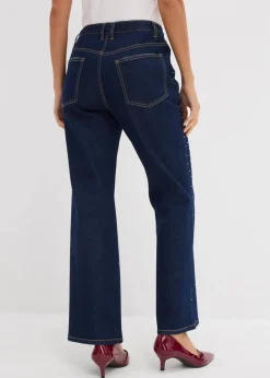Straight-Jeans Mid Waist mit Strass