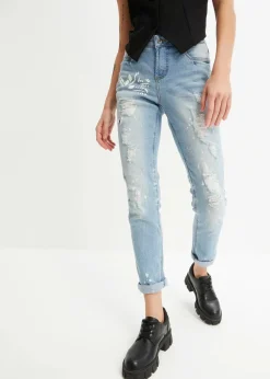 Straight-Jeans Mid Waist, Print