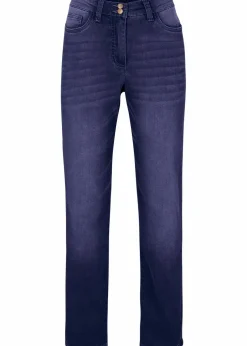 Straight-Jeans Mid Waist, Thermo mit Bequembund