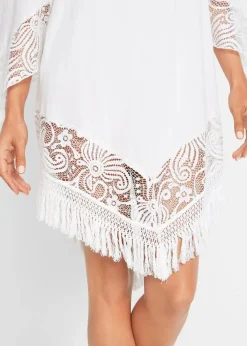 Strand Tunika mit Spitze aus Viskose