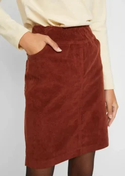 Stretch Baumwoll-Cordrock mit Bequembund