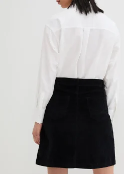 Stretch-Cordrock mit Knopfleiste