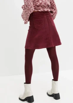 Stretch-Cordrock mit Knopfleiste