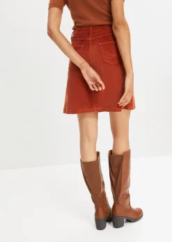 Stretch-Cordrock mit Knopfleiste