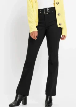 Stretch-Hose mit Gürteldetails